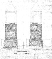 Pile la Tourraque d'Ortolas (Lamazère, Gers) - Élévations pierre à pierre à l'échelle 1/20e des façades nord-ouest et sud-est