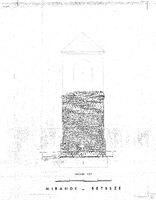 Pile de Betbèze (Mirande, Gers) - Élévation pierre à pierre à l'échelle 1/20e de la façade est