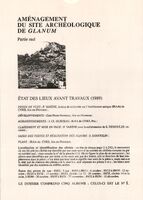 Campagne d'aménagement du site archéologique de Glanum - Partie Sud - Page de garde 1