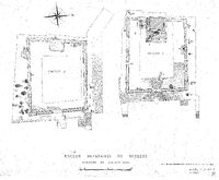 Pile de Betbèze (Mirande, Gers) - Plans pierre à pierre à l'échelle 1/50e des enclos Funéraire 1 et 2